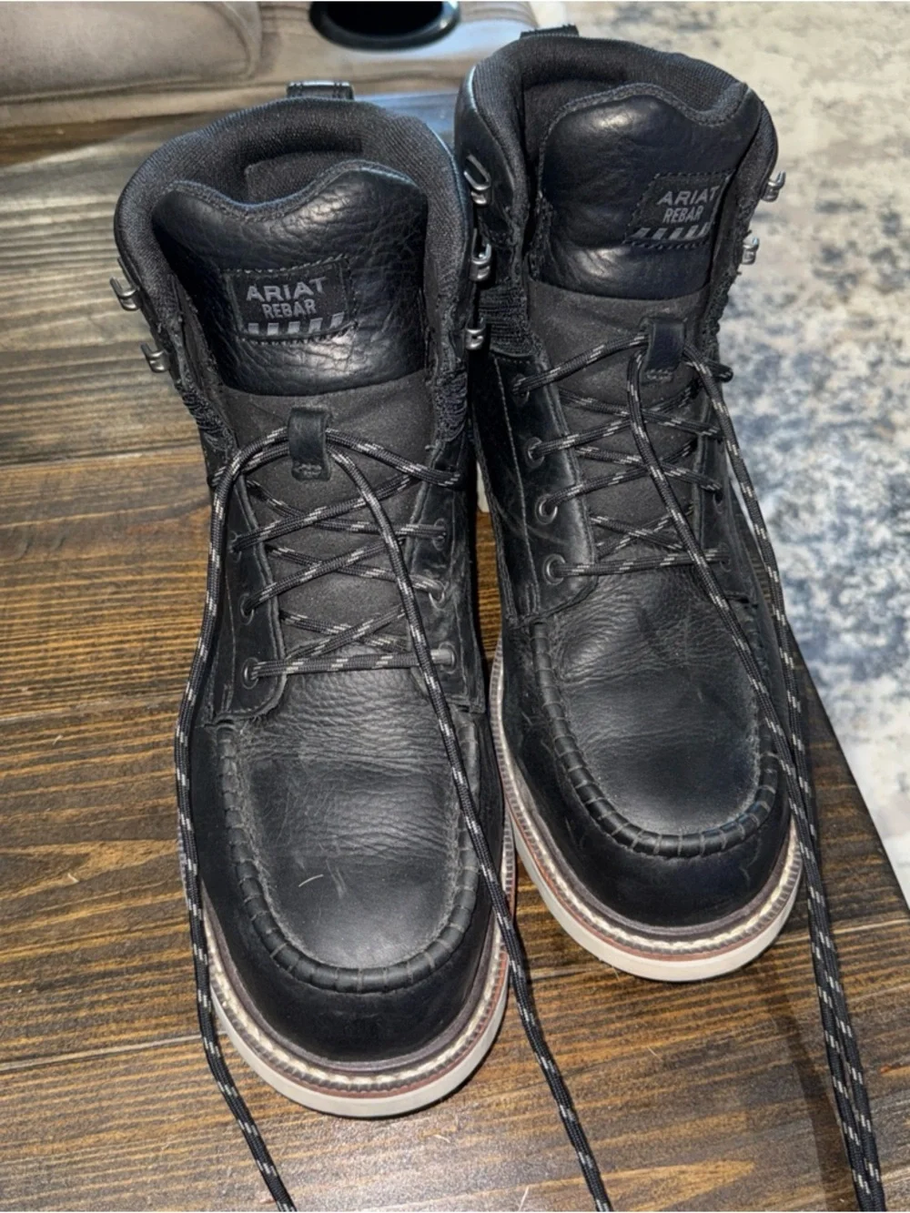 Ariat Black Leather Moc Toe Work Boots